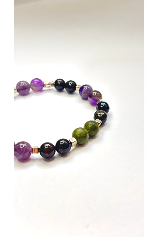 Kova burcu doğaltaş bileklik . Sertifikalı Orjinal doğaltaş