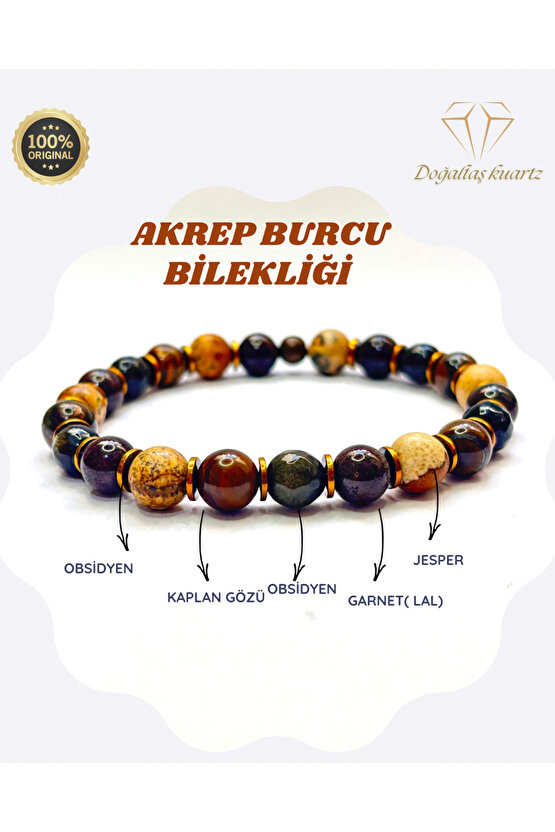 Akrep burcu doğaltaş bileklik . Sertifikalı Orjinal doğaltaş