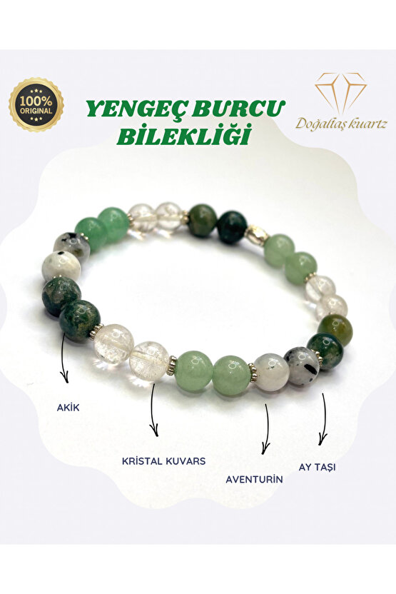 Yengeç burcu doğaltaş bileklik. Sertifikalı Orjinal doğaltaş