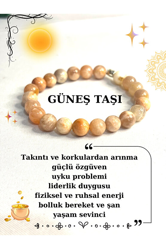 Güneş Taşı Bileklik Sertifikalı