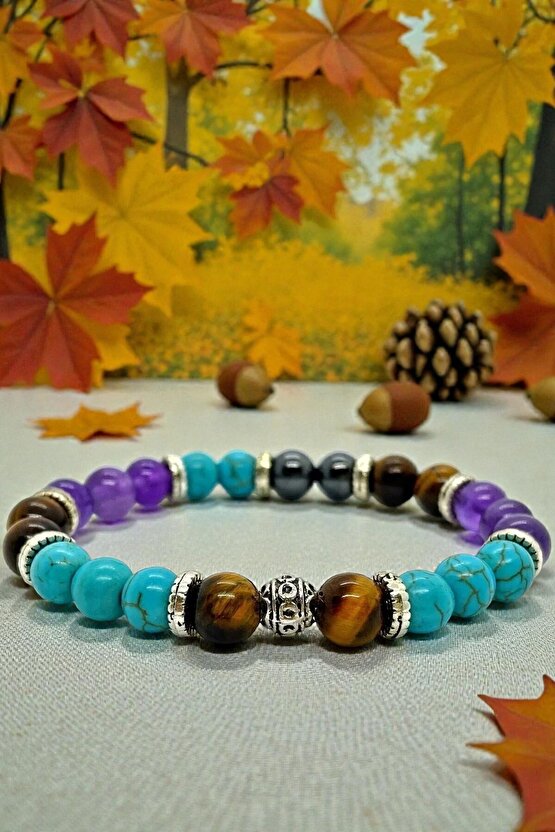 Doğaltaş - Nazar Bilekliği - Turkuaz - Kaplan Gözü - Ametist - Hematit - Unise