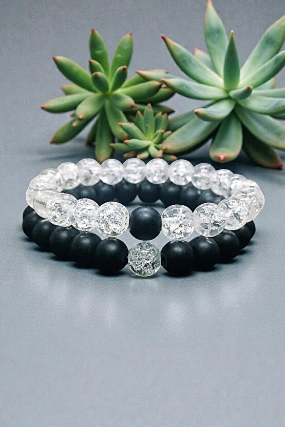 Sevgili Bilekliği Oniks & Necef Kristali Bilekliği
