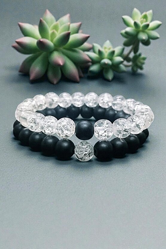 Sevgili Bilekliği Oniks & Necef Kristali Bilekliği