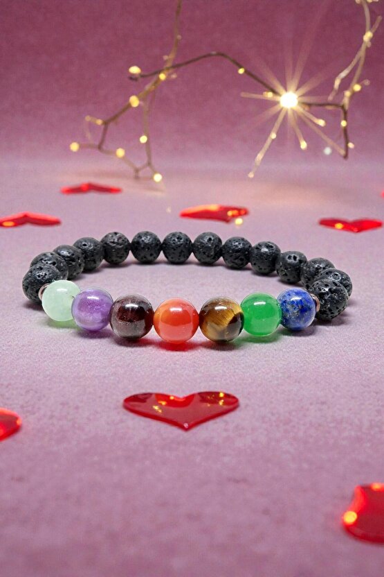 Doğaltaş Yedi Çakra Doğal Taşlı Bileklik