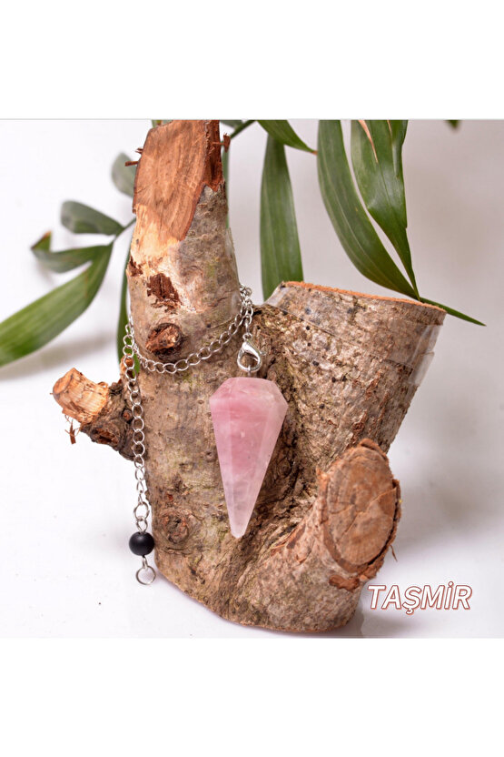 Pembe Kuvars Taşı Pandül Sarkaç