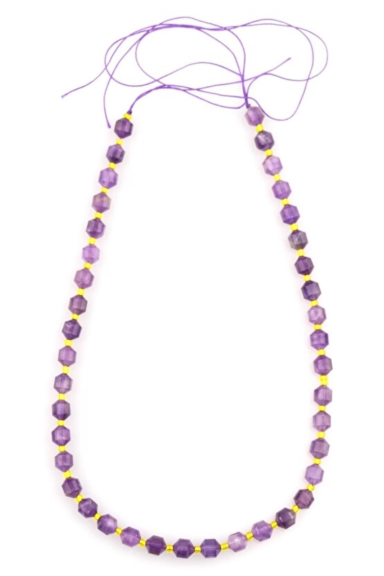 Ametist Doğal Taş Dizi 6 X 7 Mm Hexagonal Kesim