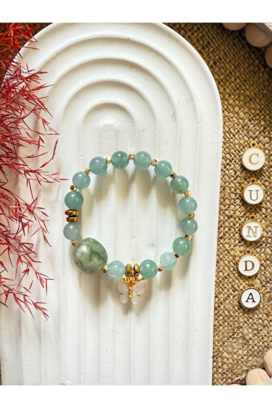 Aventurin Özel Tasarım Kadın Bileklik Kelebekli