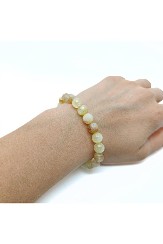 Doğal Taş Sitrin Bileklik - Bolluk - Bereket - Para Taşı