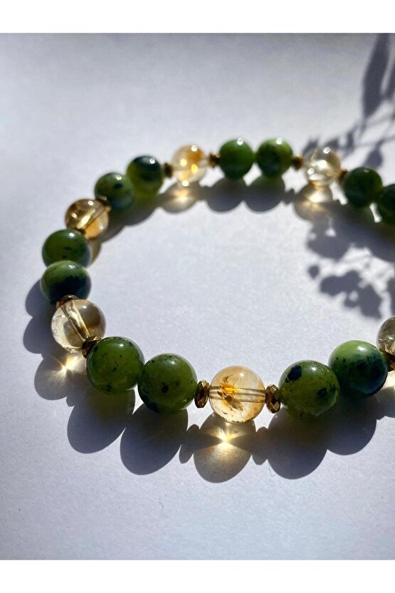 Sakinlik ve Bereket Bilekliği ( Yeşim & Sitrin Taşı)