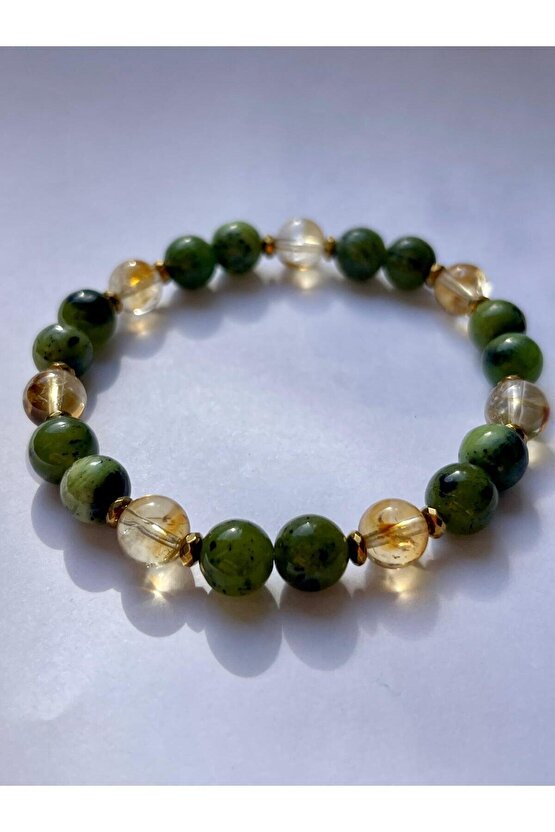 Sakinlik ve Bereket Bilekliği ( Yeşim & Sitrin Taşı)