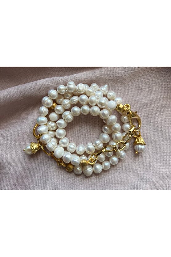 Gerçek inci kolye bileklik set inci takım