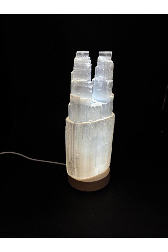 SELENİT DOĞALTAŞ TWİN TOWER DAR LAMBA 20 CM