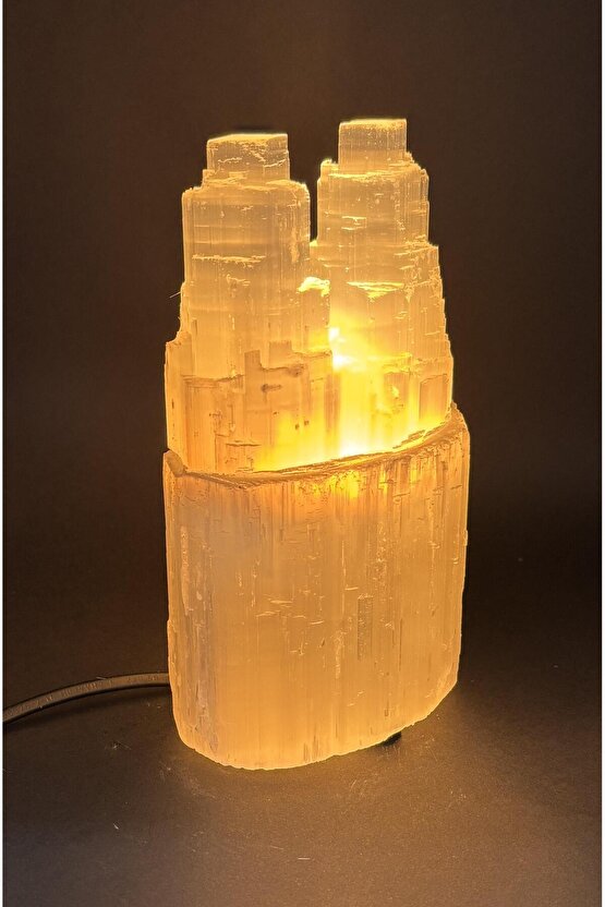 SELENİT DOĞALTAŞ TWİN TOWER LAMBA 20 CM