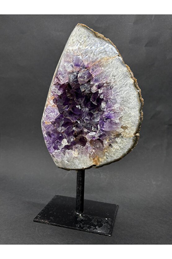 BREZİLYA AMETİST DOĞALTAŞ SİYAH DEMİR STANTLI