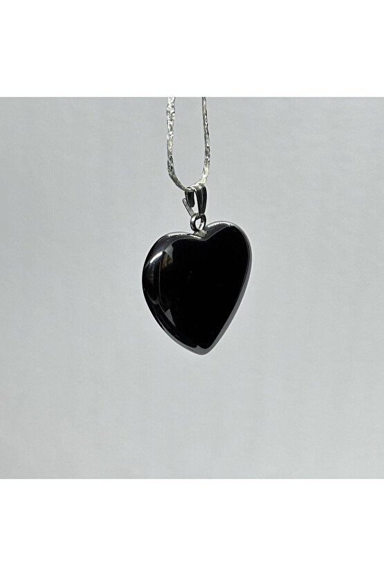 HEMATİT DOĞALTAŞ KOLYE UCU KALP