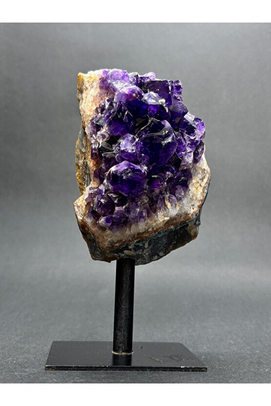 BREZİLYA AMETİST DOĞALTAŞ SİYAH DEMİR STANTLI