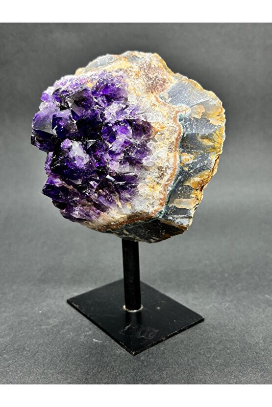 BREZİLYA AMETİST DOĞALTAŞ SİYAH DEMİR STANTLI