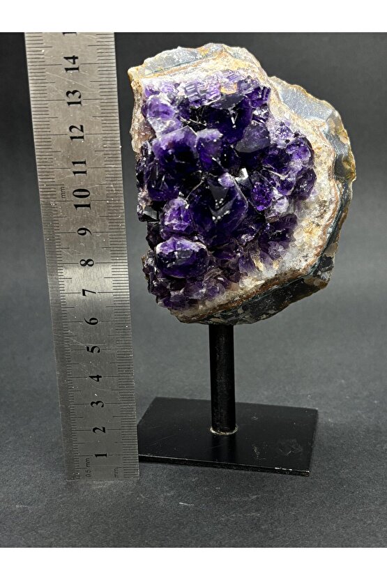 BREZİLYA AMETİST DOĞALTAŞ SİYAH DEMİR STANTLI