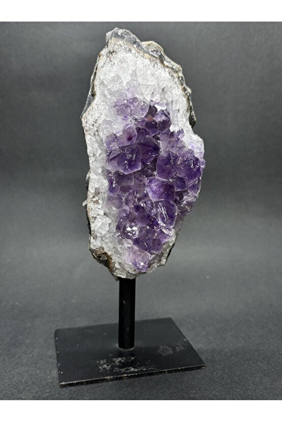 BREZİLYA AMETİST DOĞALTAŞ SİYAH DEMİR STANTLI