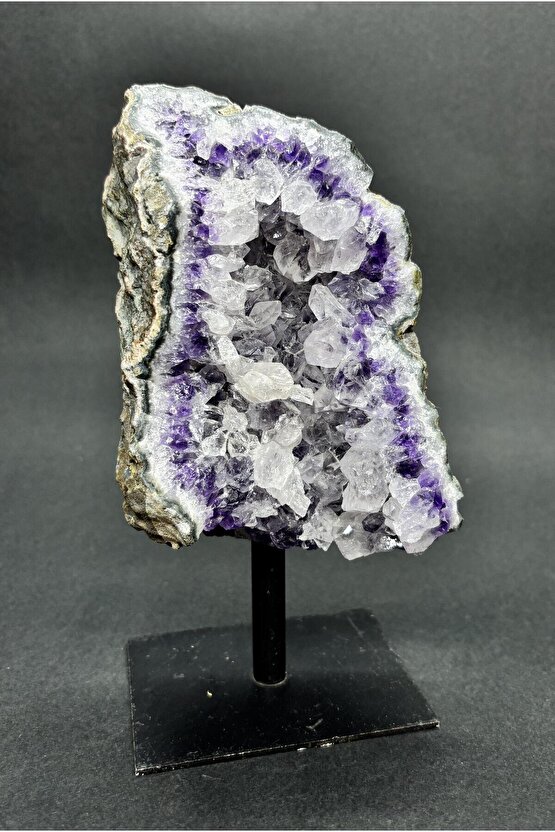 BREZİLYA AMETİST DOĞALTAŞ SİYAH DEMİR STANTLI