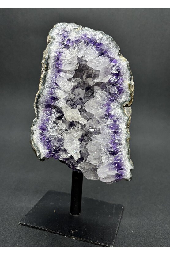 BREZİLYA AMETİST DOĞALTAŞ SİYAH DEMİR STANTLI