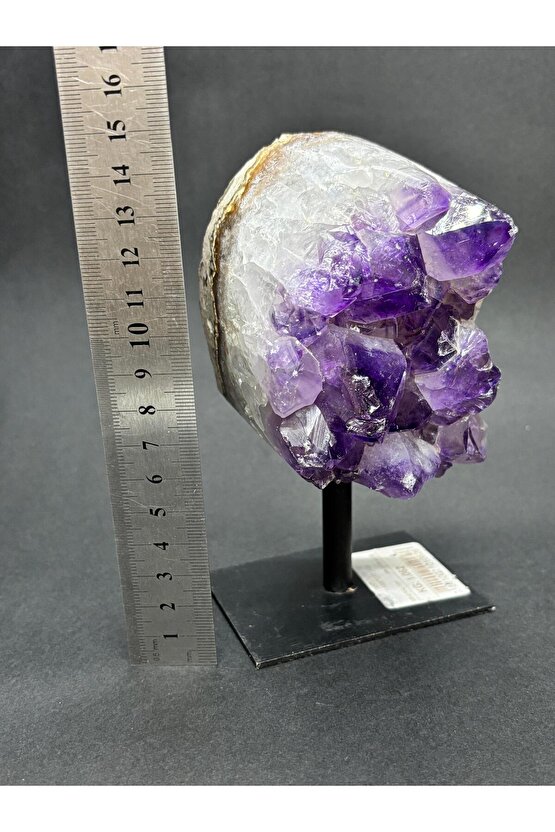 BREZİLYA AMETİST DOĞALTAŞ SİYAH DEMİR STANTLI