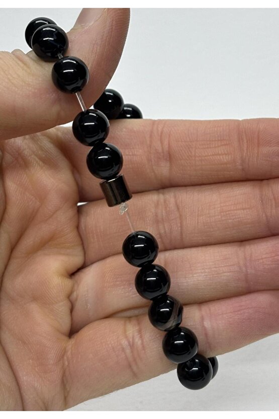 SİYAH AKİK DOĞALTAŞ BİLEKLİK