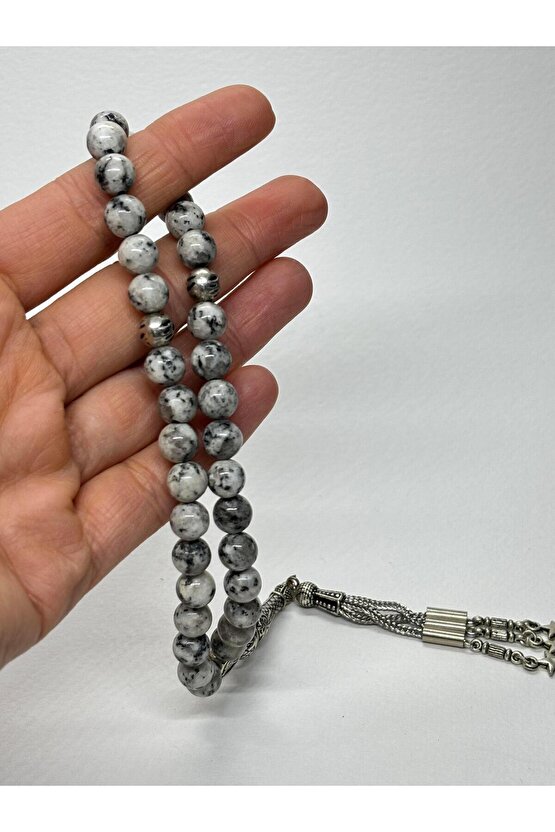 DOĞAL GRİ JASPER DOĞALTAŞ TESBİH