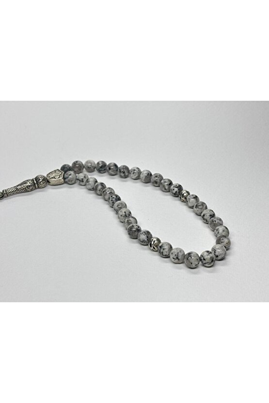 DOĞAL GRİ JASPER DOĞALTAŞ TESBİH