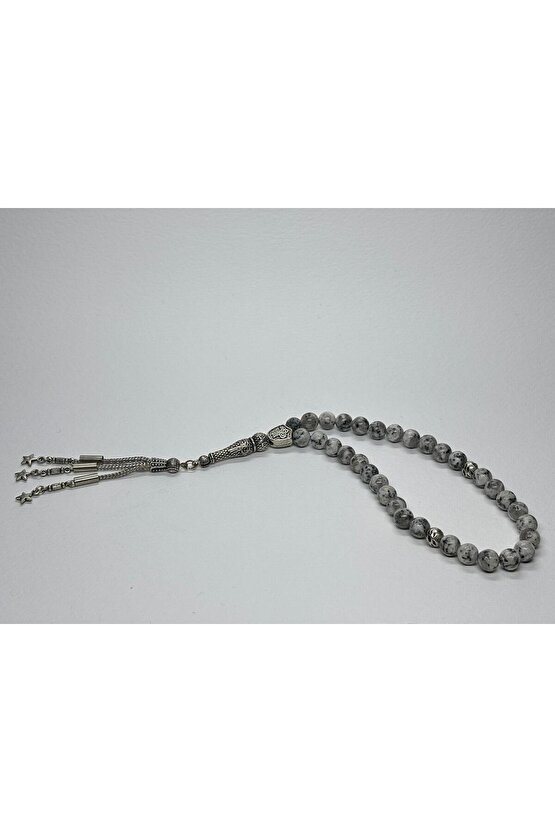 DOĞAL GRİ JASPER DOĞALTAŞ TESBİH