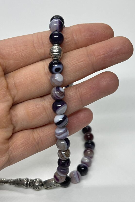 MOR AKİK İÇSEL HUZUR DOĞALTAŞ TESBİH