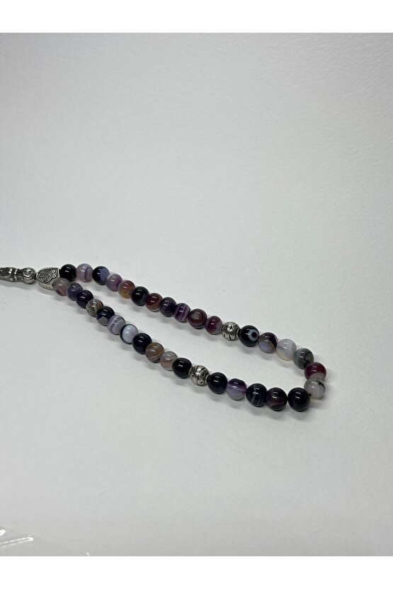 MOR AKİK İÇSEL HUZUR DOĞALTAŞ TESBİH