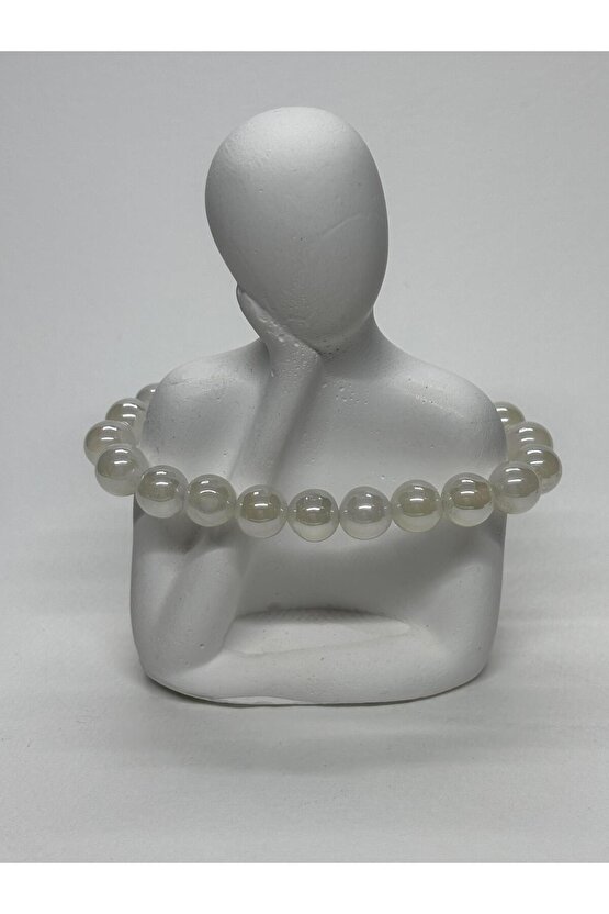 BEYAZ AYNALI AKİK DOĞALTAŞ BİLEKLİK