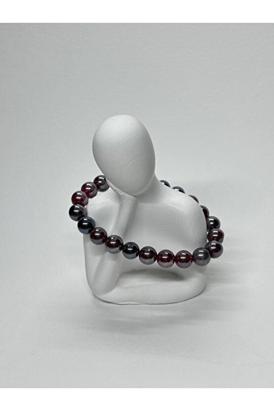 BORDO AYNALI AKİK DOĞALTAŞ BİLEKLİK