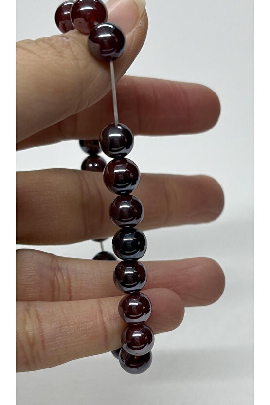 BORDO AYNALI AKİK DOĞALTAŞ BİLEKLİK