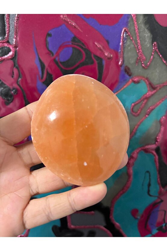 SELENİT YASSI OVAL DOĞALTAŞ 8 CM