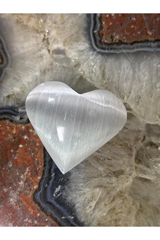 SELENİT KALP DOĞALTAŞ 1 ADET