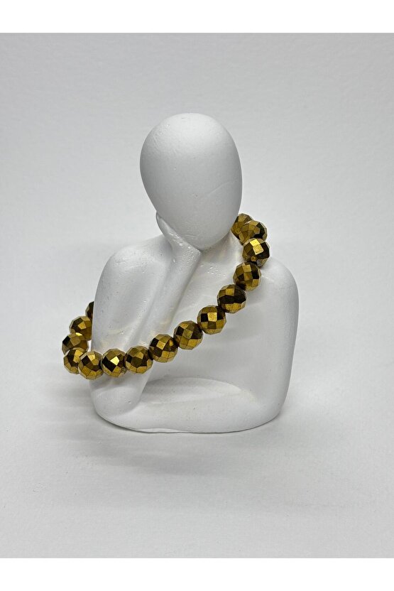 HEMATİT DOĞALTAŞ BİLEKLİK GOLD