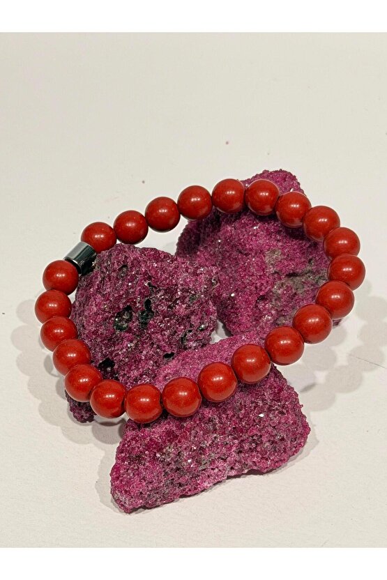 Zinobar (Zinober) Doğaltaş bileklik (8mm)