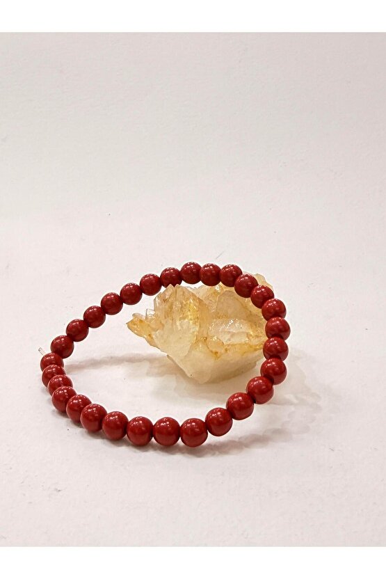 Zinobar (Zinober) Doğaltaş bileklik (6mm)