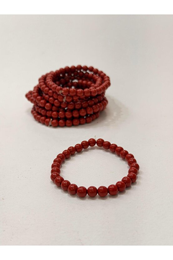 Zinobar (Zinober) Doğaltaş bileklik (6mm)