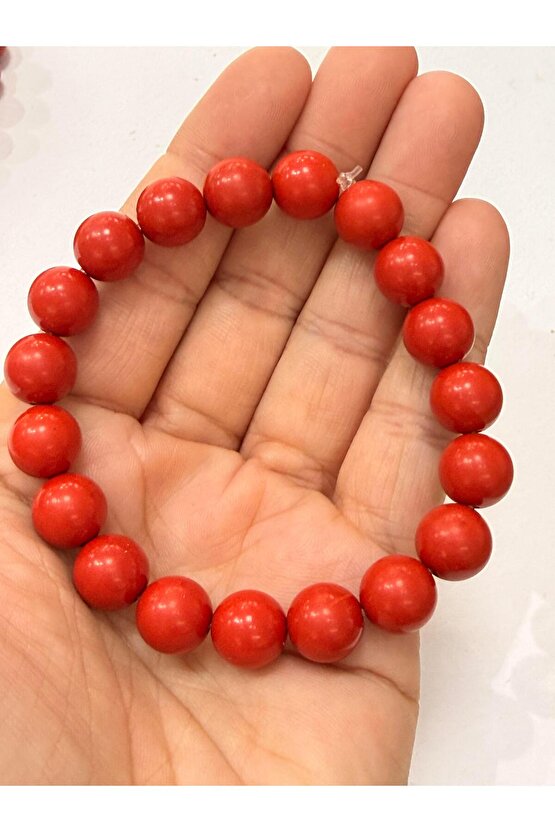 Zinobar (Zinober) Doğaltaş bileklik ( 10 mm)