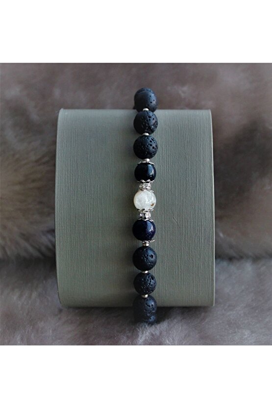 Gerçek Doğal Taş Citrine Yıldız Taşı Lava Değerli Taş Bileklik, Şifa Bilekliği, Kariyer Para Bolluk