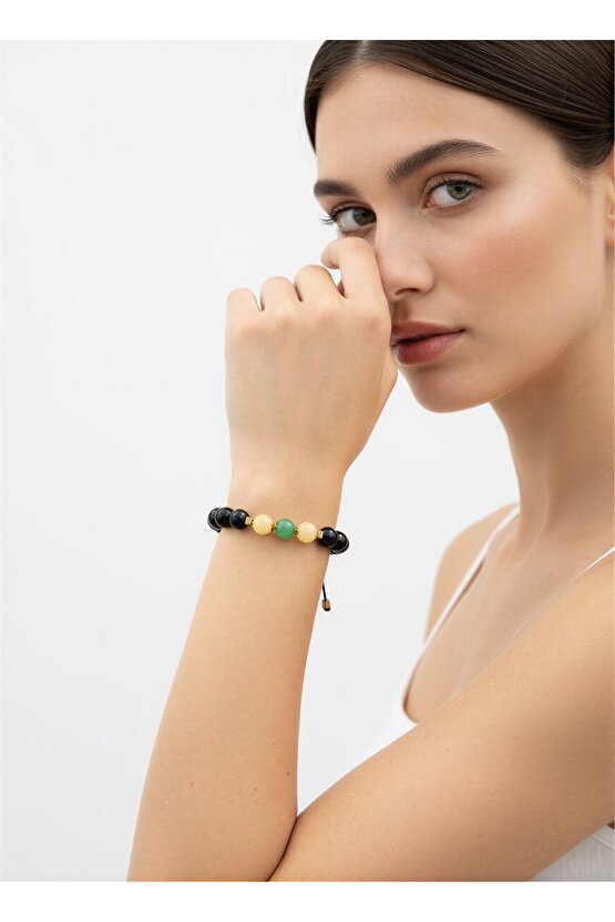 Gerçek Doğal Taş-şifa Aventerun Ve Kalsit Bileklik -başarı Kariyer Cesaret