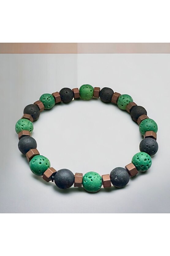 Renkli Lav Taşı ve Doğal Taşlarla El İşi; Boho Stili Erkek Bileklik , Şifa Bileklik