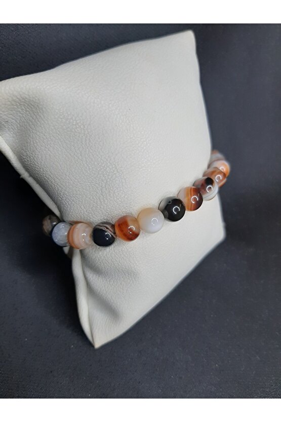 Unisex Doğal Akik Taşı Enerji Bilekliği