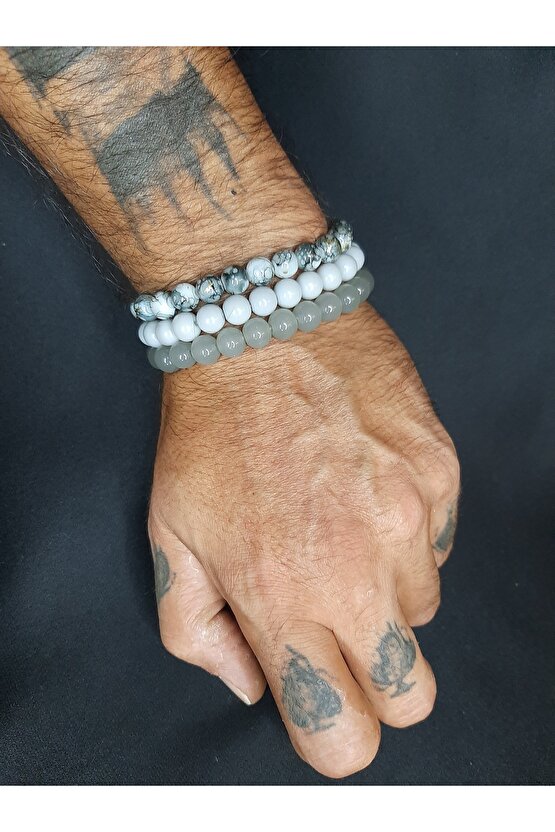 3’lü Cam Boncuk Bileklik Seti – 3 Al Az Öde Fırsatı Unisex