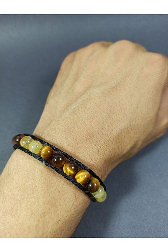 Doğaltaş Bileklik(örme Ve Düğmeli Model )