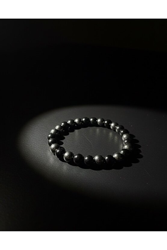 GNG SİLVER Negatif Enerjiye Karşı Güçlü Koruma: Hematit & Obsidyen Erkek Bileklik 8mm taş
