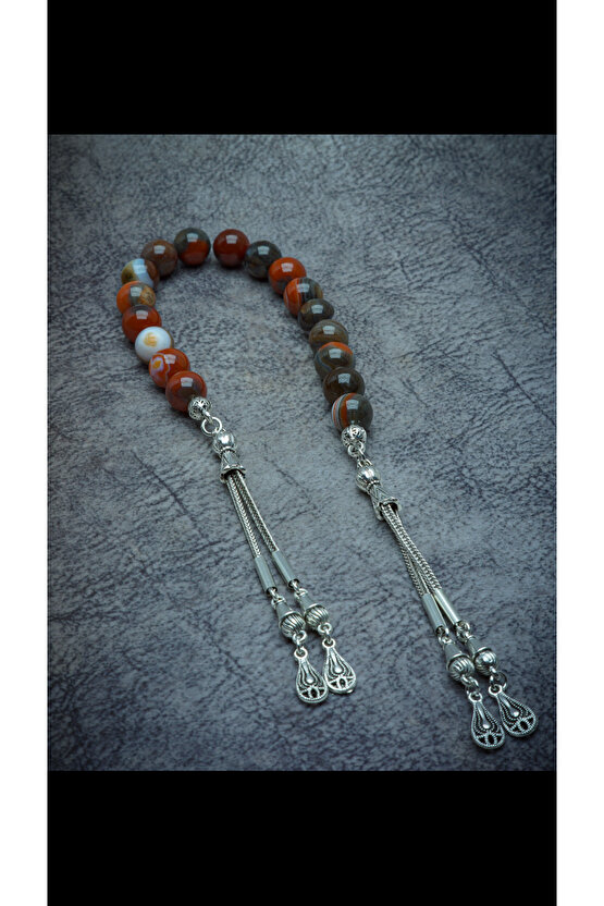 DOĞALTAŞ KIZIL AKİK ZAZA TESBİH ( NEGATİF ENERJİ KALKANI) 10 mm